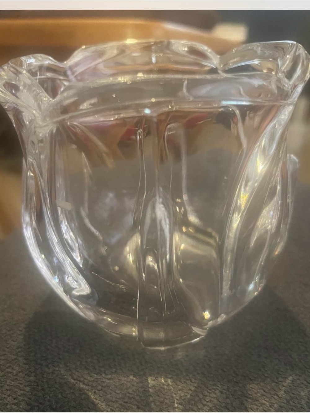 Clear Glass Tulip Votive Holder -